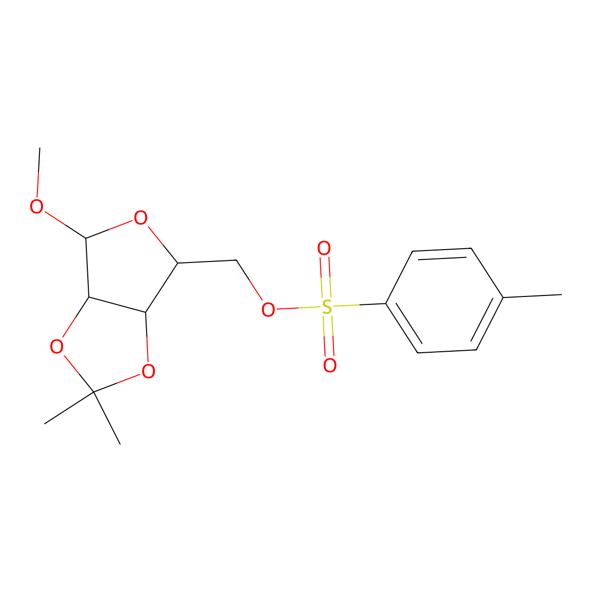 (4-Methoxy-2,2-dimethyl-3a,4,6,6a-tetrahydrofuro[3,4-d][1,3]dioxol-6-yl)methyl 4-methylbenzenesulfonate molecular structure, CAS 6953-71-5