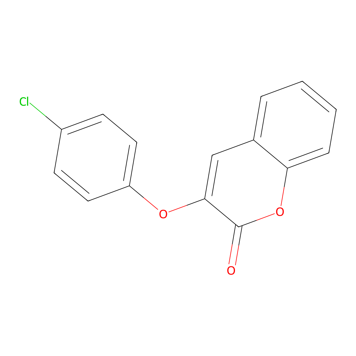 3-(4-Chlorophenoxy)chromen-2-one molecular structure, CAS 69533-77-3