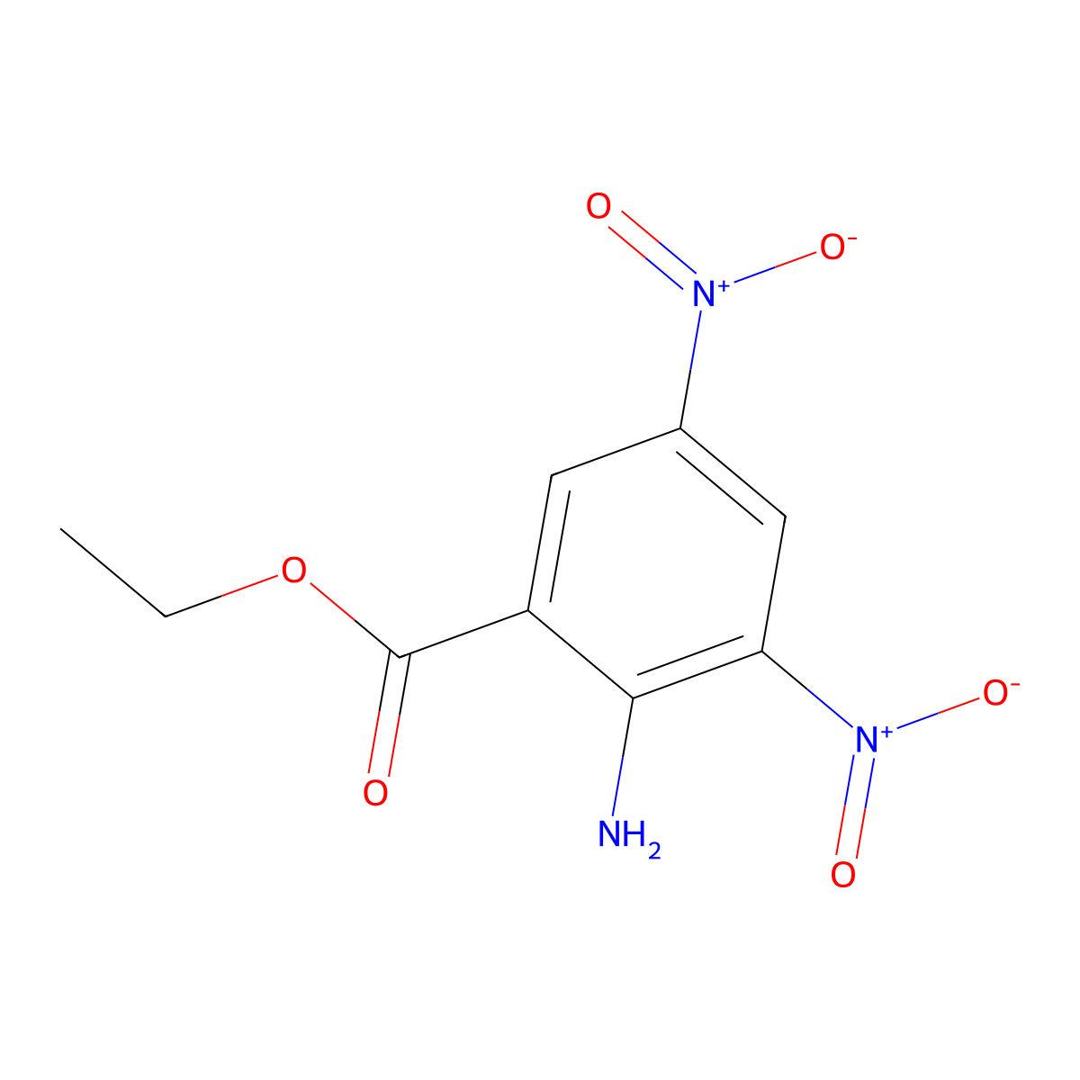 Ethyl 2-amino-3,5-dinitrobenzoate molecular structure, CAS 69535-02-0