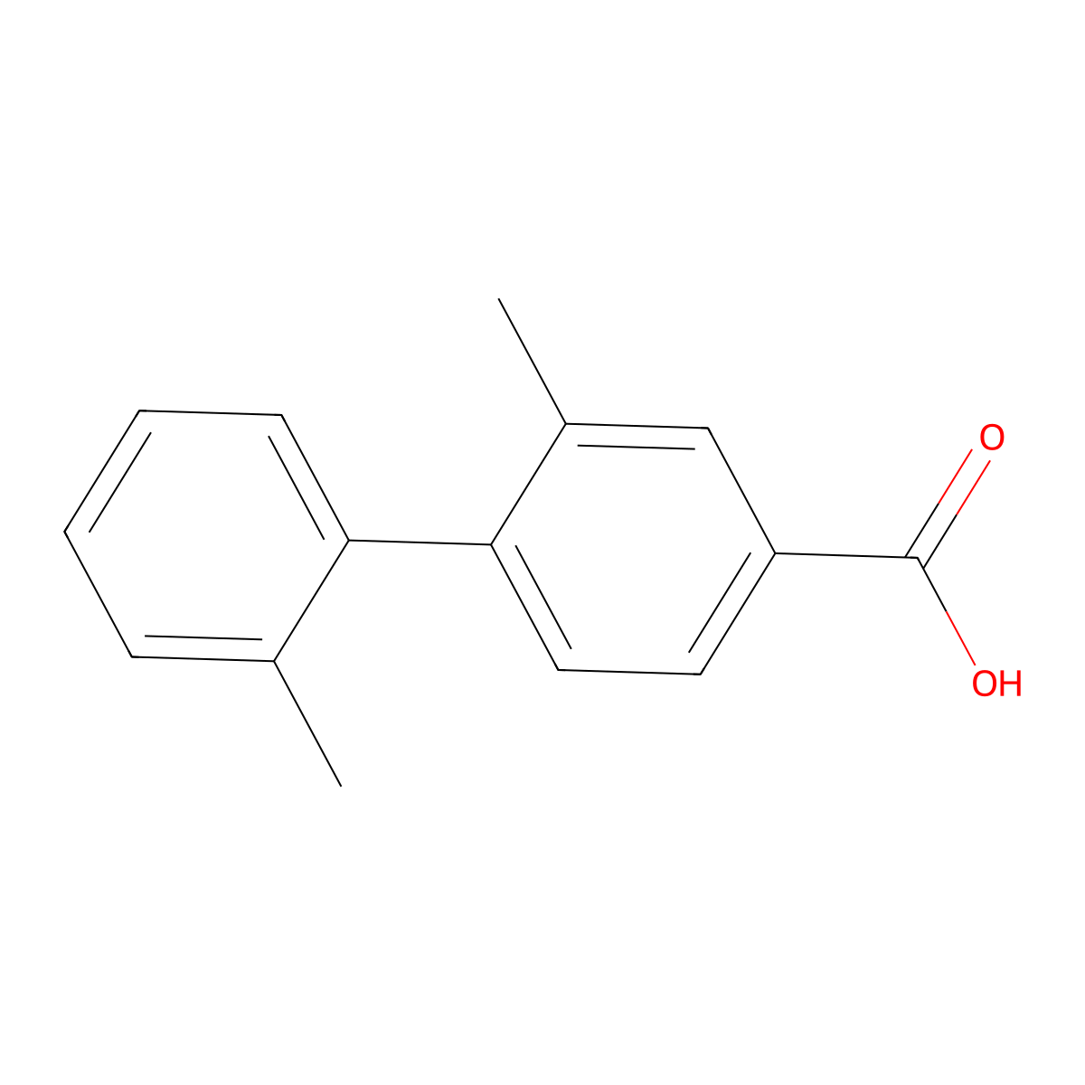 2,2'-Dimethyl-[1,1'-biphenyl]-4-carboxylic acid molecular structure, CAS 69535-85-9