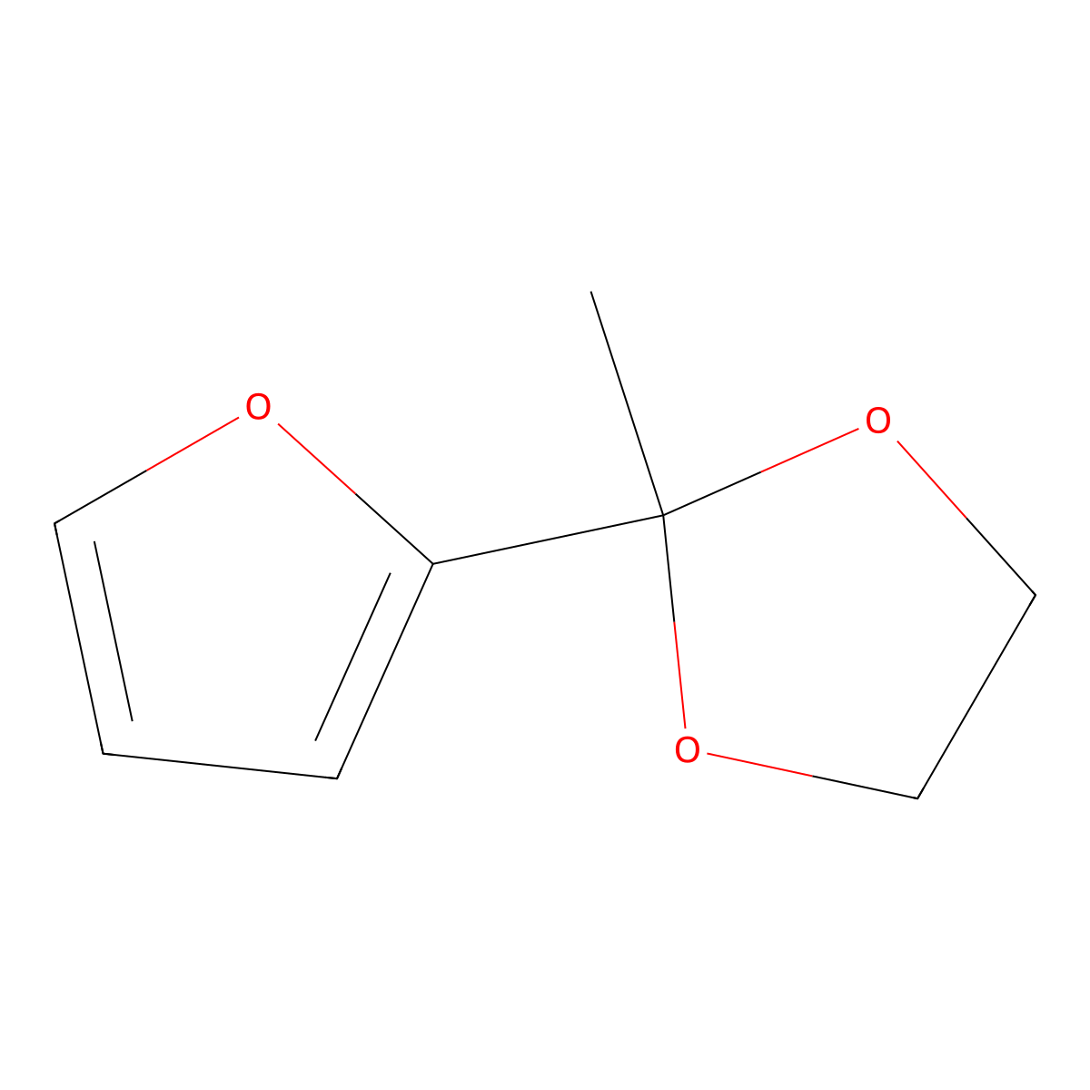 2-(2-Methyl[1,3]dioxolane-2-yl)furan molecular structure, CAS 69536-36-3
