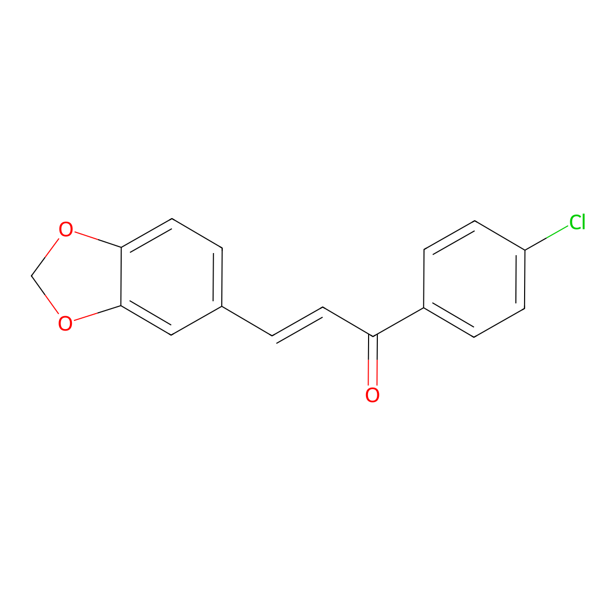 3-(1,3-Benzodioxol-5-yl)-1-(4-chlorophenyl)prop-2-en-1-one molecular structure, CAS 69538-64-3