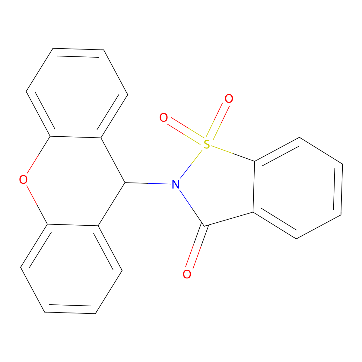1,1-dioxo-2-(9H-xanthen-9-yl)-1,2-benzothiazol-3-one molecular structure, CAS 6954-54-7