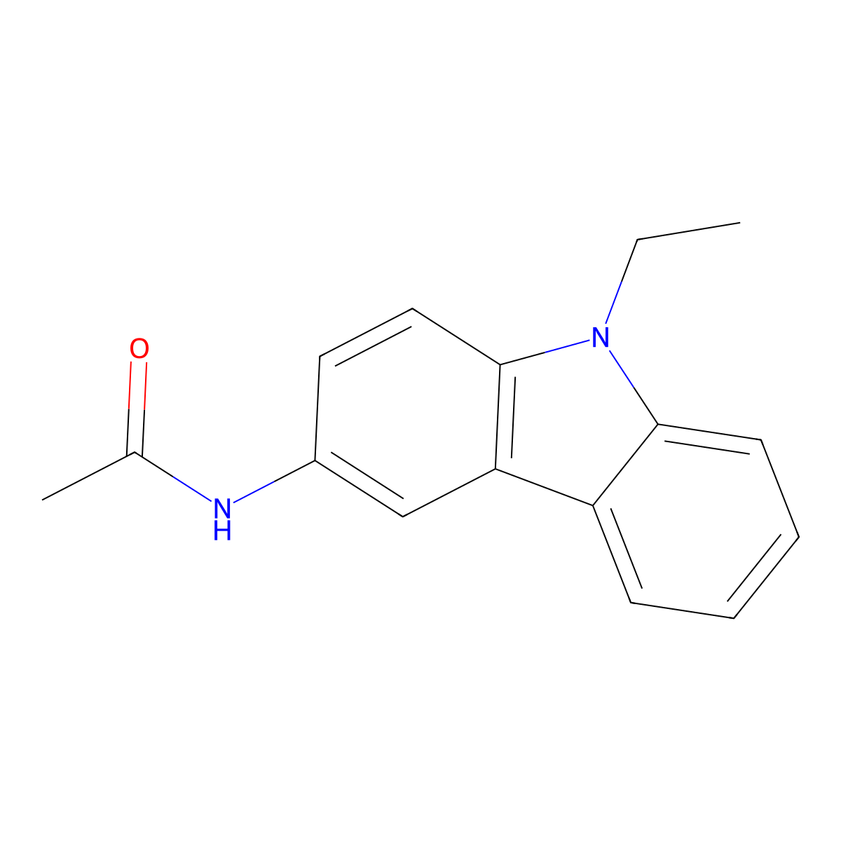 3-Acetamido-9-ethylcarbazole molecular structure, CAS 6954-68-3