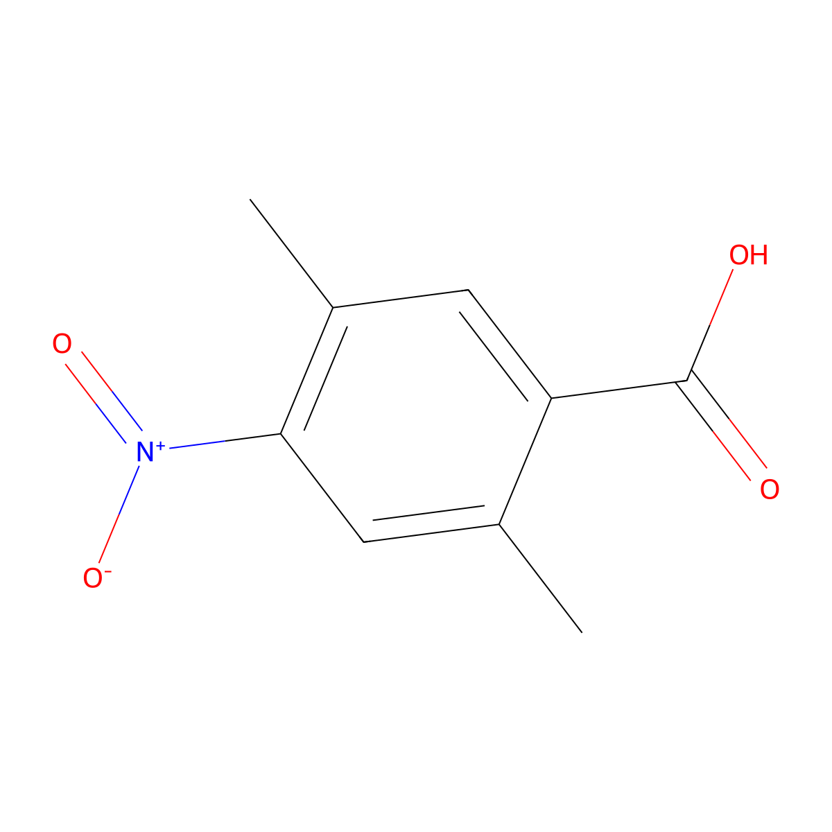 2,5-Dimethyl-4-nitrobenzoic acid molecular structure, CAS 6954-70-7