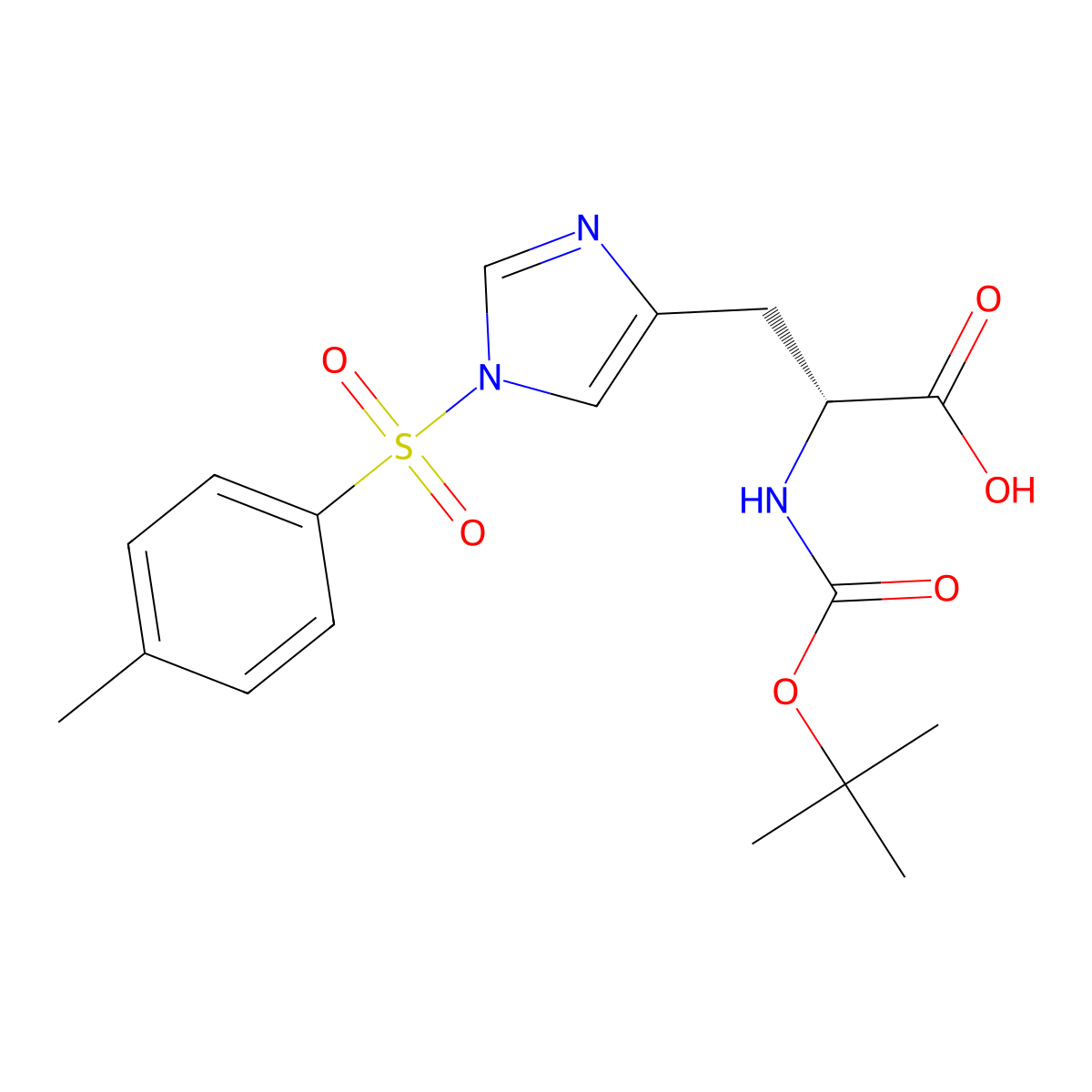 Boc-D-his(tos)-OH molecular structure, CAS 69541-68-0