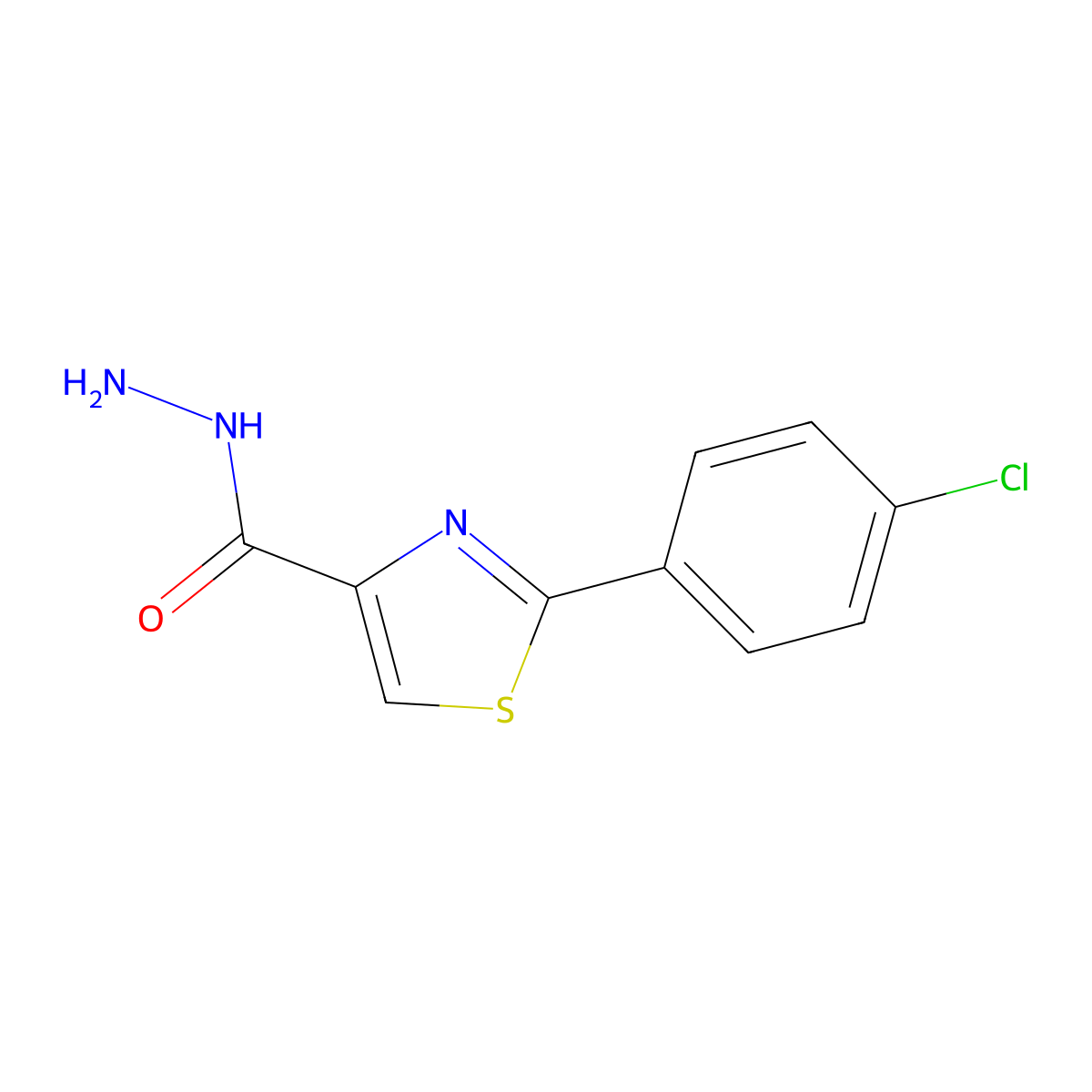 2-(4-Chlorophenyl)-1,3-thiazole-4-carbohydrazide molecular structure, CAS 69542-81-0
