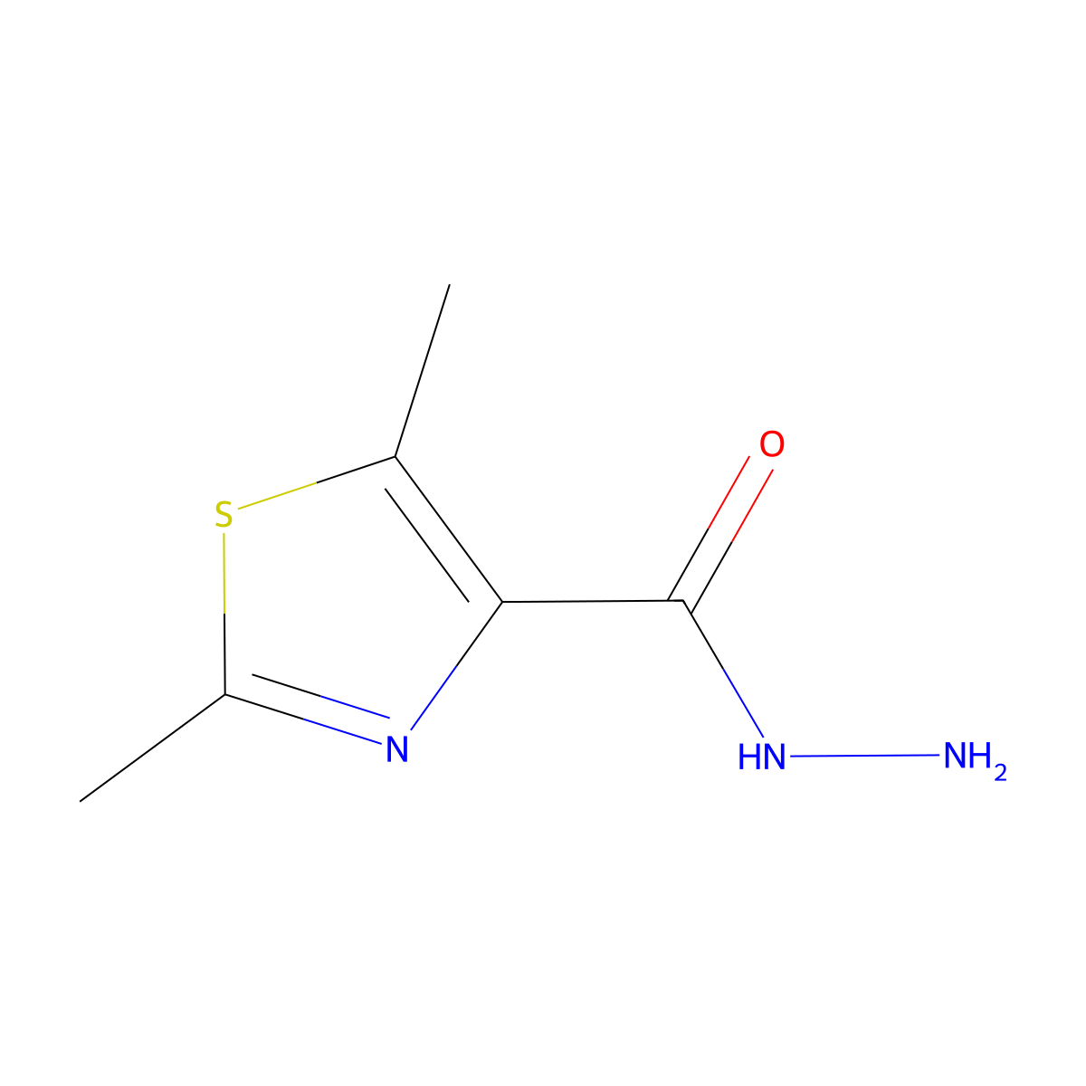 2,5-Dimethyl-1,3-thiazole-4-carbohydrazide molecular structure, CAS 69542-83-2