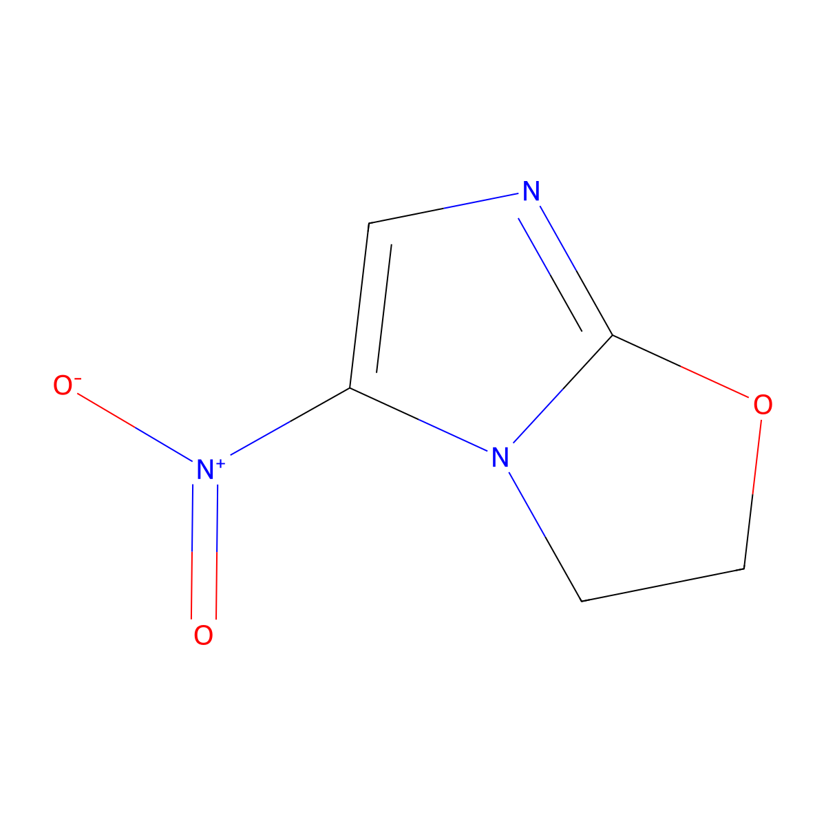 2,3-Dihydro-5-nitroimidazo(2,1-b)oxazole molecular structure, CAS 69542-88-7