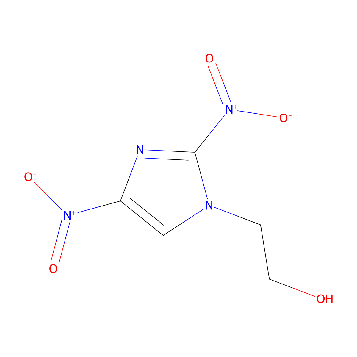 2,4-Dinitroimidazole-1-ethanol molecular structure, CAS 69542-89-8