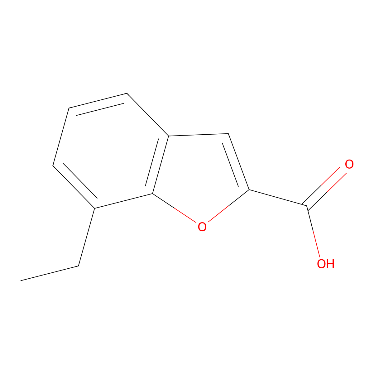 7-Ethyl-1-benzofuran-2-carboxylic acid molecular structure, CAS 69543-82-4