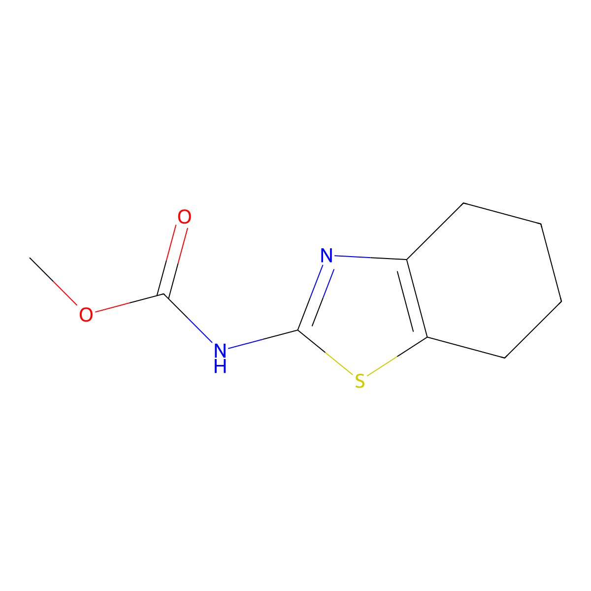 Methyl 4,5,6,7-tetrahydro-1,3-benzothiazol-2-ylcarbamate molecular structure, CAS 69544-08-7