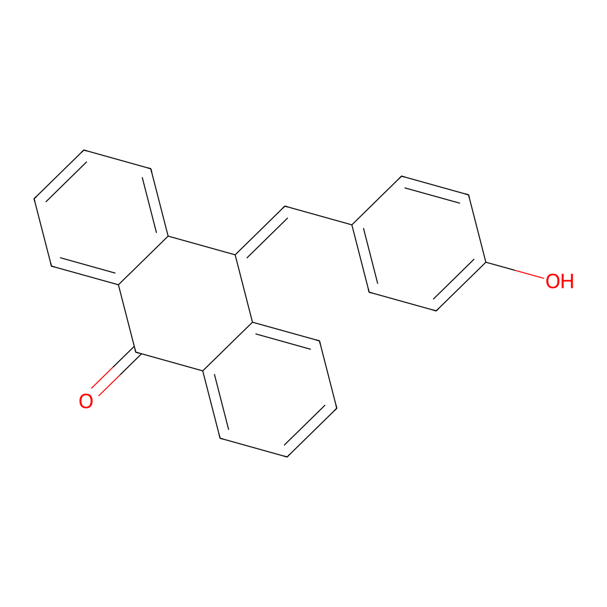 10-(4-Hydroxybenzylidene)anthracen-9(10H)-one molecular structure, CAS 69544-83-8