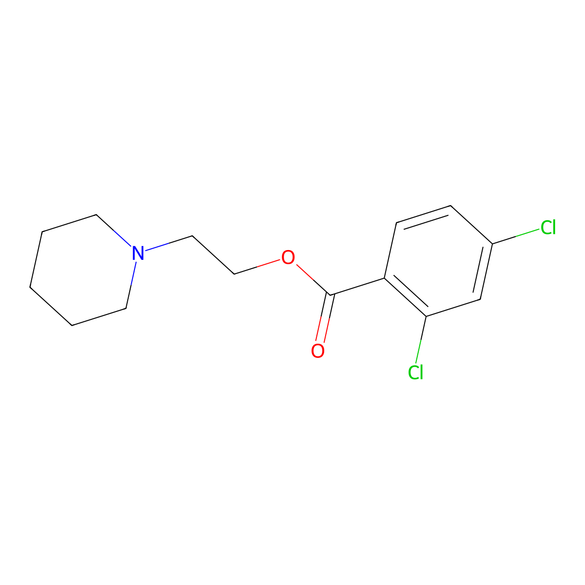 2,4-Dichloro-benzoic acid 2-piperidin-1-yl-ethyl ester molecular structure, CAS 6955-20-0
