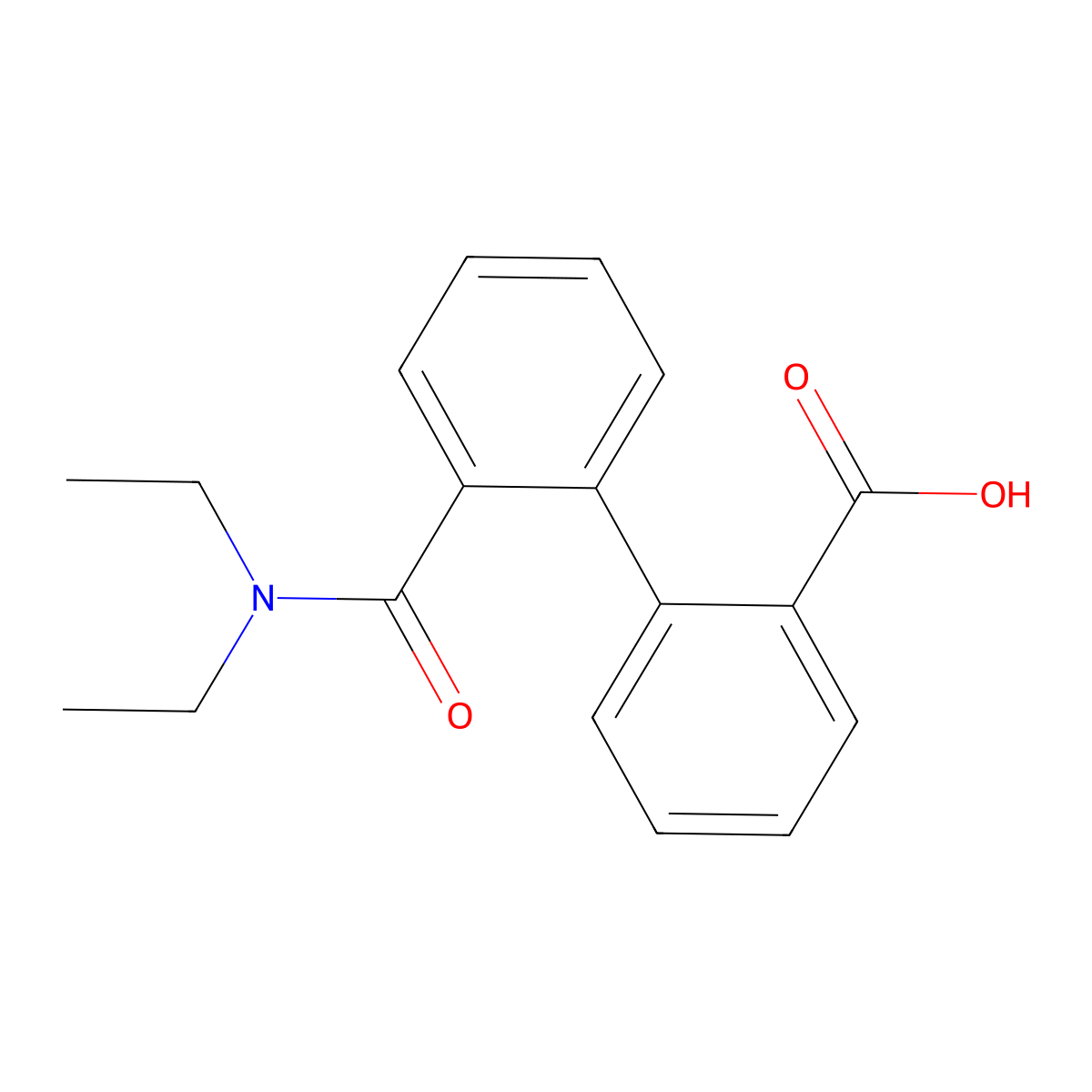 2-[2-(Diethylcarbamoyl)phenyl]benzoic acid molecular structure, CAS 6955-22-2