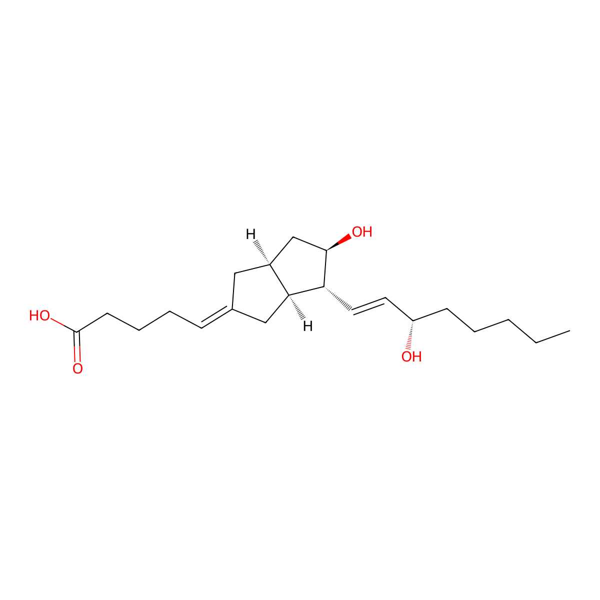 Carboprostacyclin molecular structure, CAS 69552-46-1
