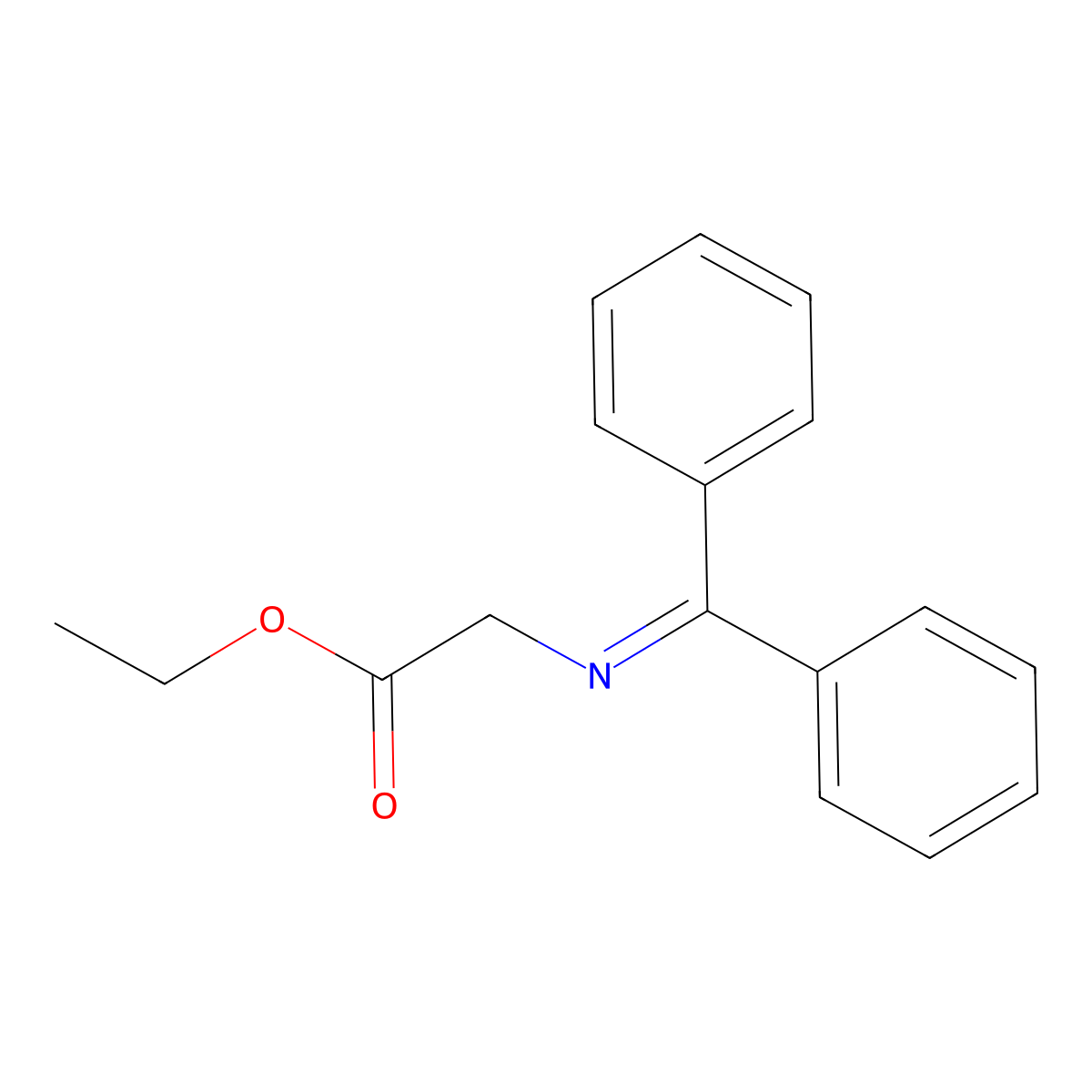 Ethyl 2-(diphenylmethyleneamino)acetate molecular structure, CAS 69555-14-2