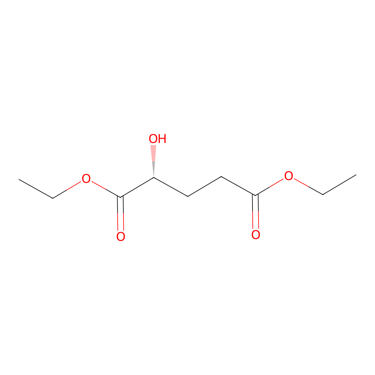 1,5-diethyl (2R)-2-hydroxypentanedioate molecular structure, CAS 69556-79-2