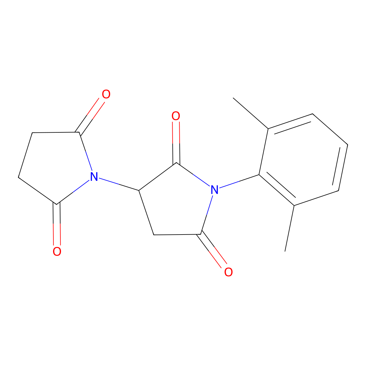 (1,3'-Bipyrrolidine)-2,2',5,5'-tetrone, 1'-(2,6-xylyl)- molecular structure, CAS 69557-08-0