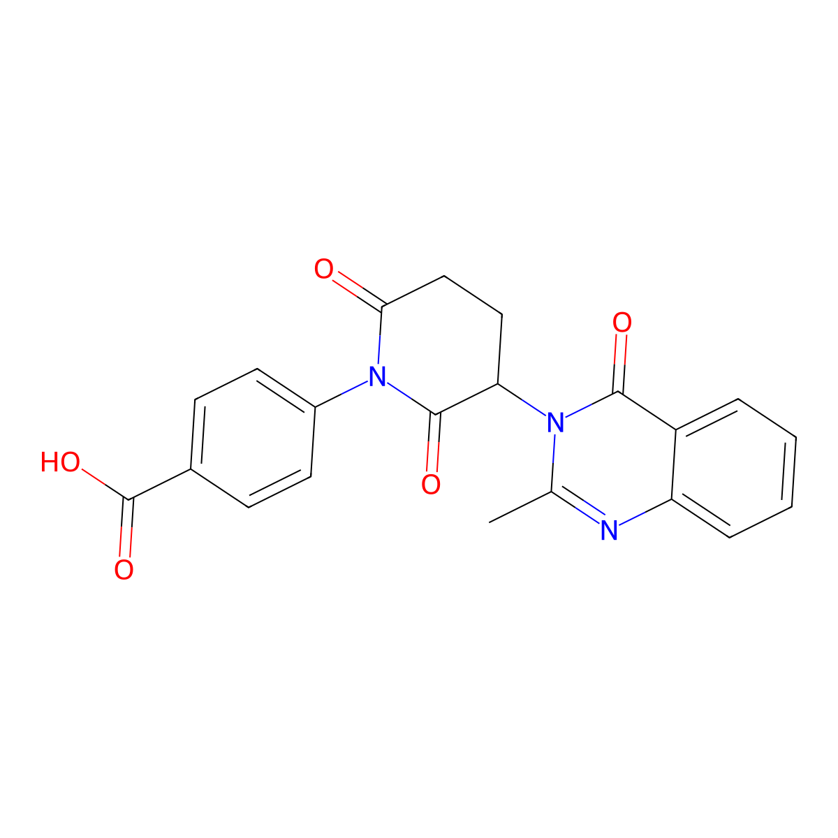 Benzoic acid, p-(2,6-dioxo-3-(3,4-dihydro-2-methyl-4-oxo-3-quinazolinyl)piperidino)- molecular structure, CAS 69557-23-9