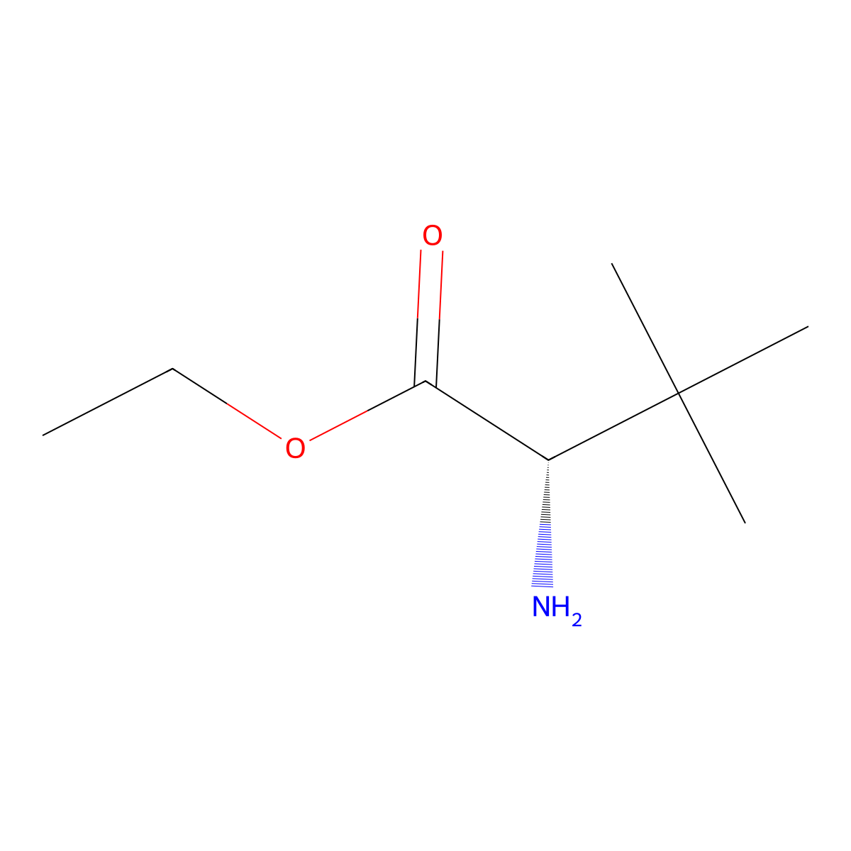 ethyl (S)-2-amino-3,3-dimethylbutanoate molecular structure, CAS 69557-34-2
