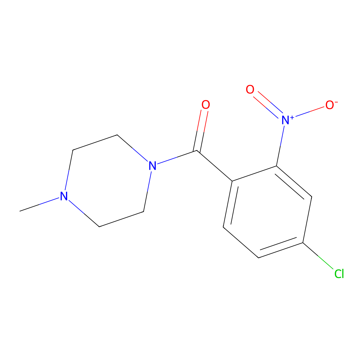 1-(4-Chloro-2-nitrobenzoyl)-4-methylpiperazine molecular structure, CAS 69558-89-0