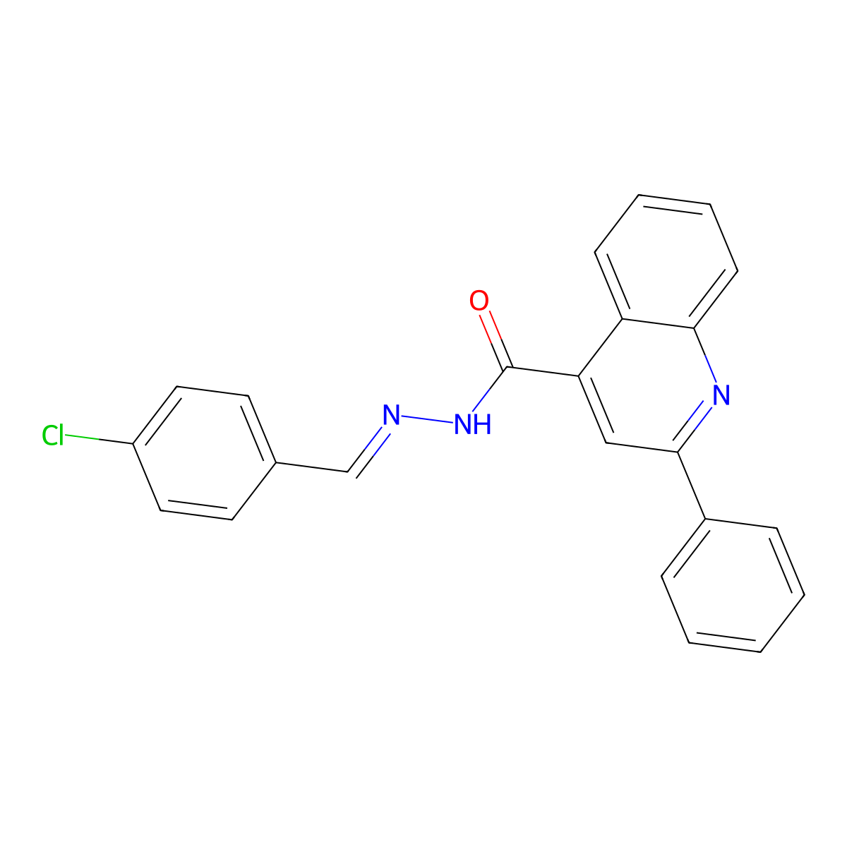 N-[(4-Chlorophenyl)methylidene]-2-phenylquinoline-4-carbohydrazonic acid molecular structure, CAS 6956-51-0