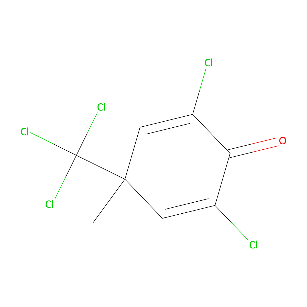 2,6-Dichloro-4-methyl-4-(trichloromethyl)cyclohexa-2,5-dien-1-one molecular structure, CAS 6956-79-2