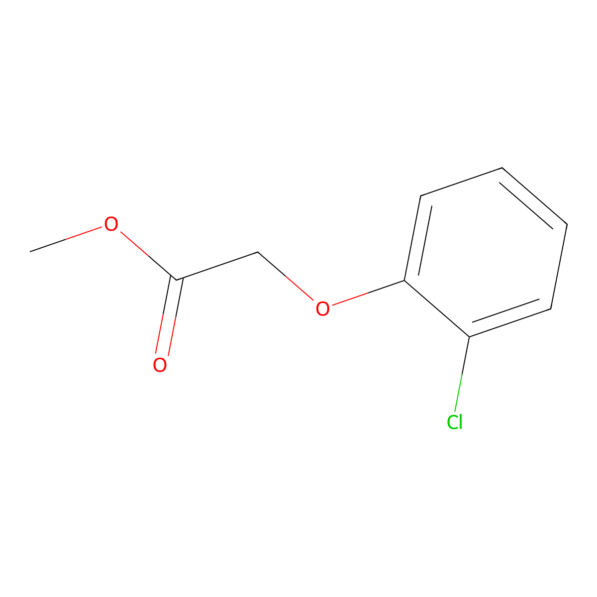 Methyl 2-(2-chlorophenoxy)acetate molecular structure, CAS 6956-85-0