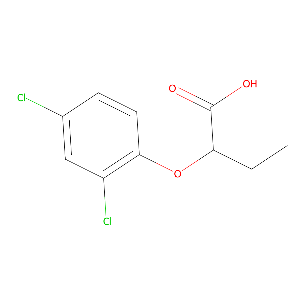2-(2,4-Dichlorophenoxy)butanoic acid molecular structure, CAS 6956-86-1