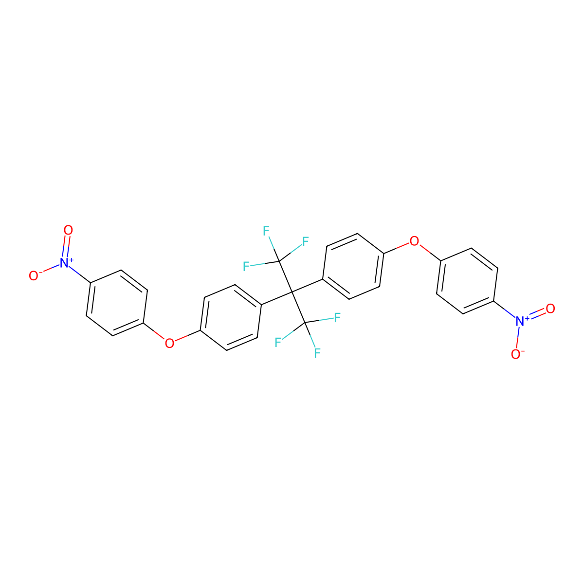 2,2-Bis[4-(4-nitrophenoxy)phenyl]hexafluoropropane molecular structure, CAS 69563-87-7