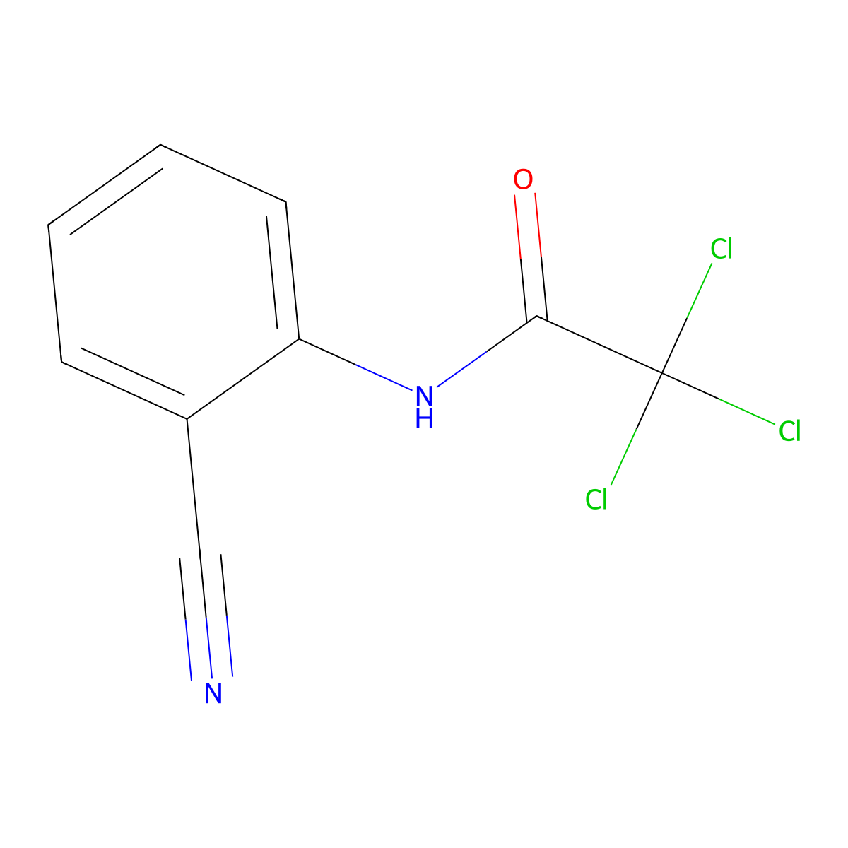 2,2,2-trichloro-N-(2-cyanophenyl)acetamide molecular structure, CAS 69565-53-3