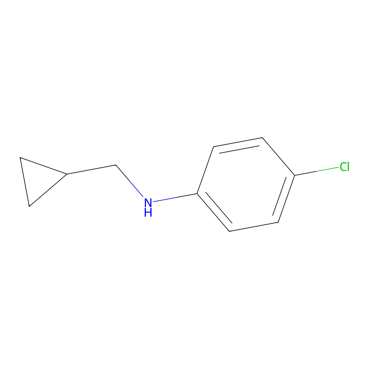 4-Chloro-N-(cyclopropylmethyl)aniline molecular structure, CAS 69565-54-4