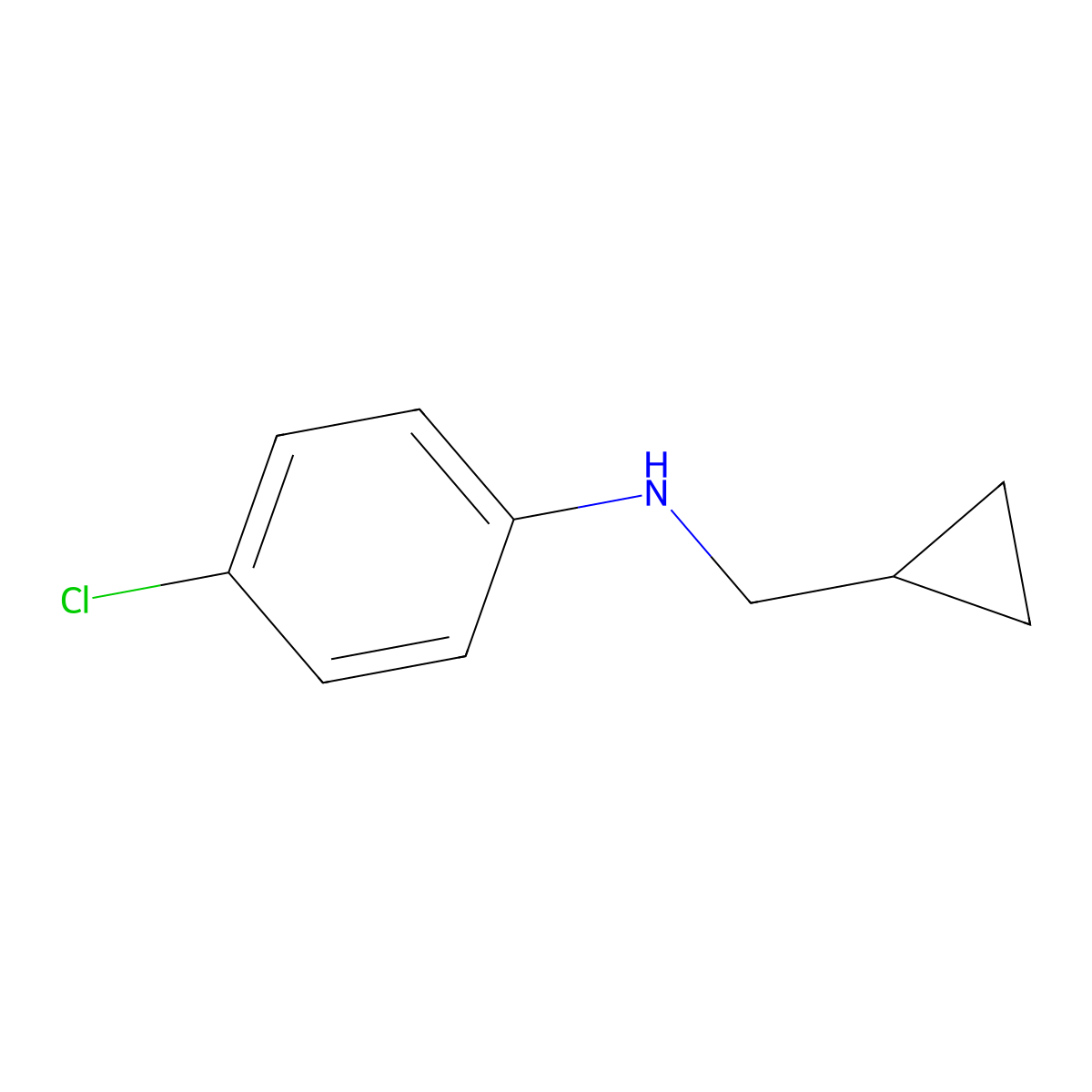 4-Chloro-N-(cyclopropylmethyl)aniline molecular structure, CAS 69565-54-4