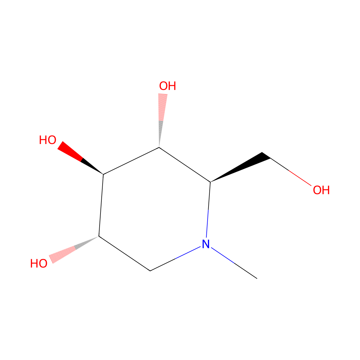 N-Methyl-1-Deoxynojirimycin molecular structure, CAS 69567-10-8