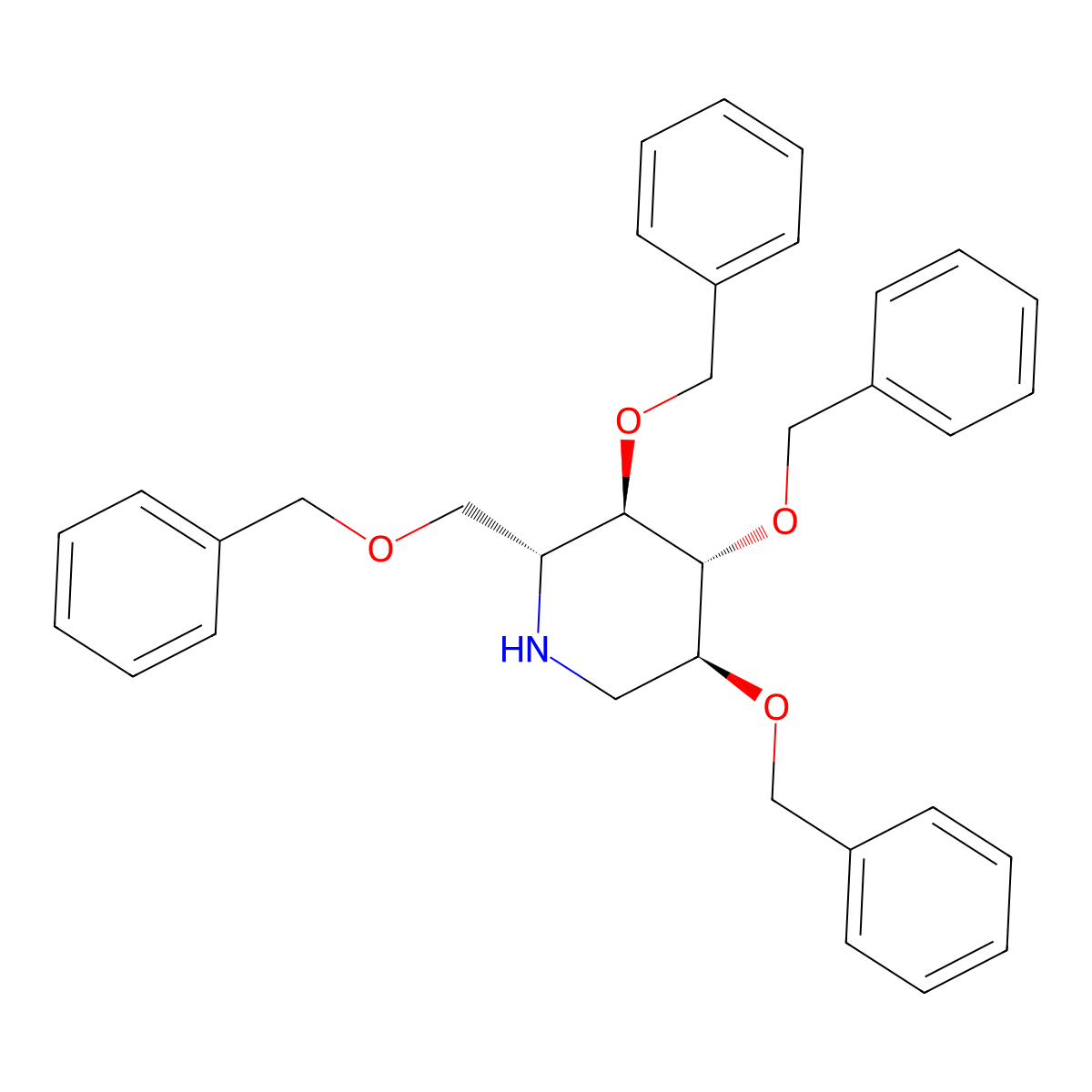 Deoxynojirimycin Tetrabenzyl Ether molecular structure, CAS 69567-11-9
