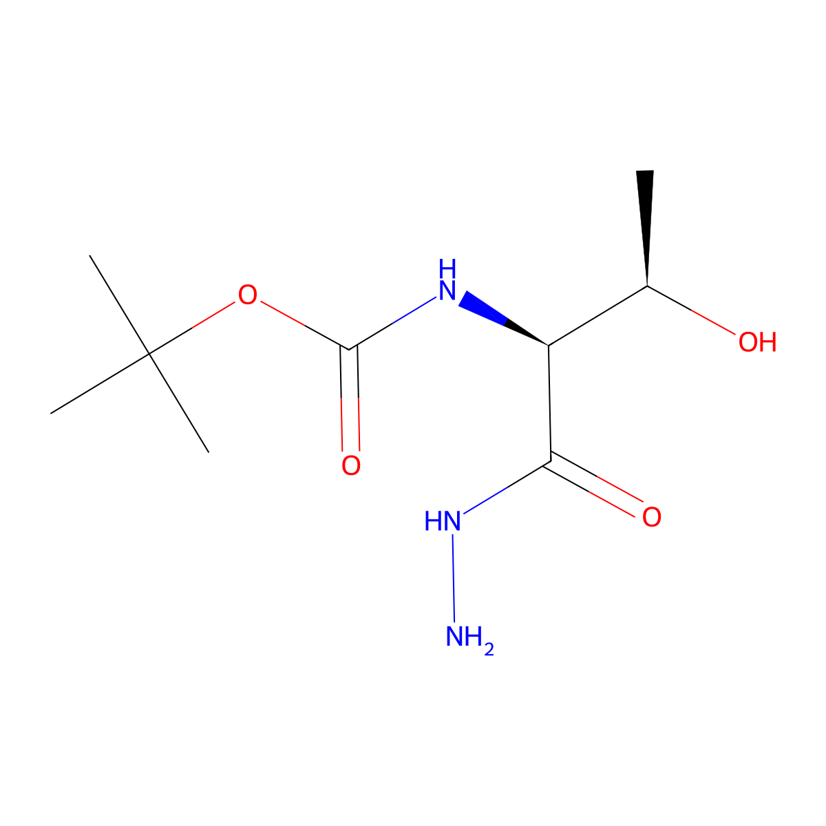 Boc-L-threonine hydrazide molecular structure, CAS 69568-63-4
