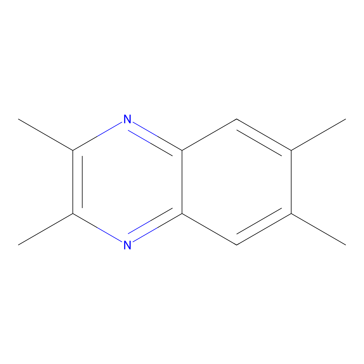 2,3,6,7-Tetramethylquinoxaline molecular structure, CAS 6957-19-3