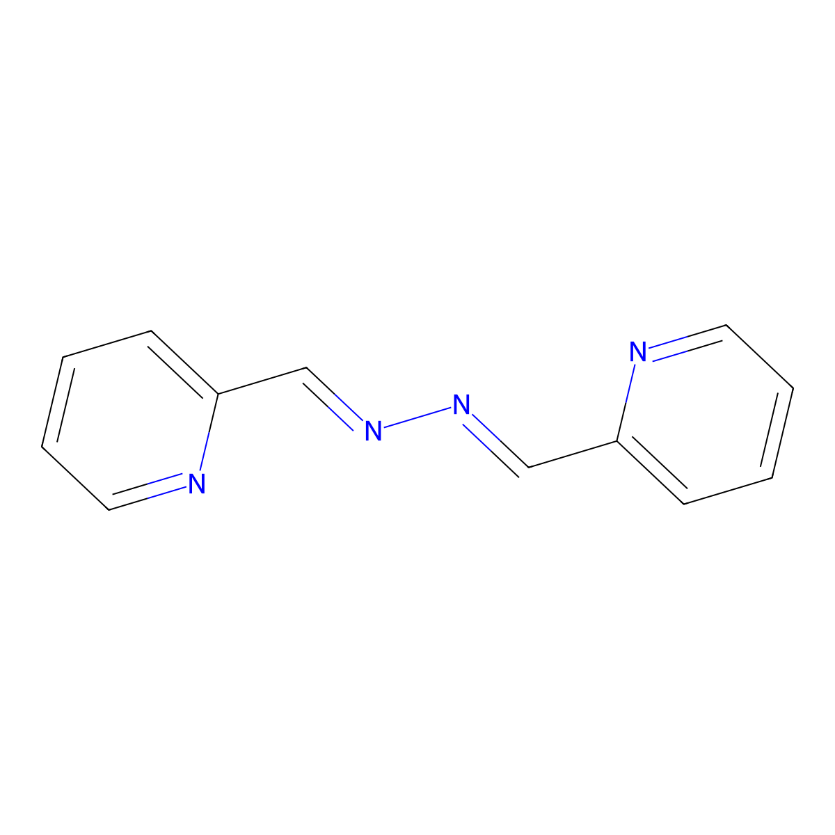 2,2'-(Hydrazinediylidenedimethanylylidene)dipyridine molecular structure, CAS 6957-24-0