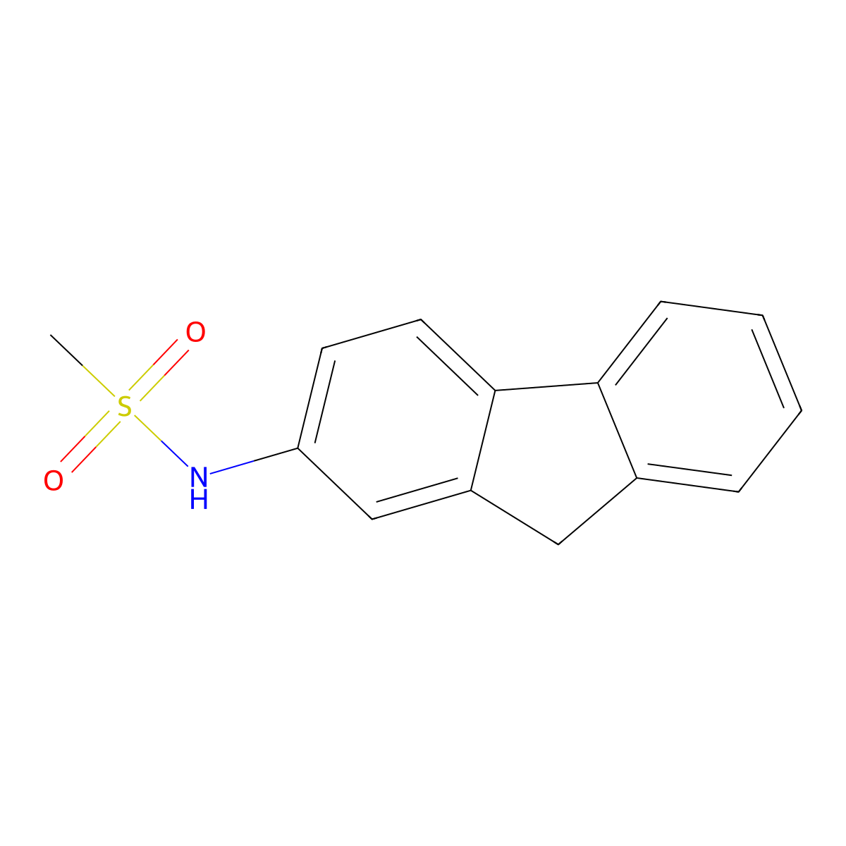 N-(9H-fluoren-2-yl)methanesulfonamide molecular structure, CAS 6957-69-3