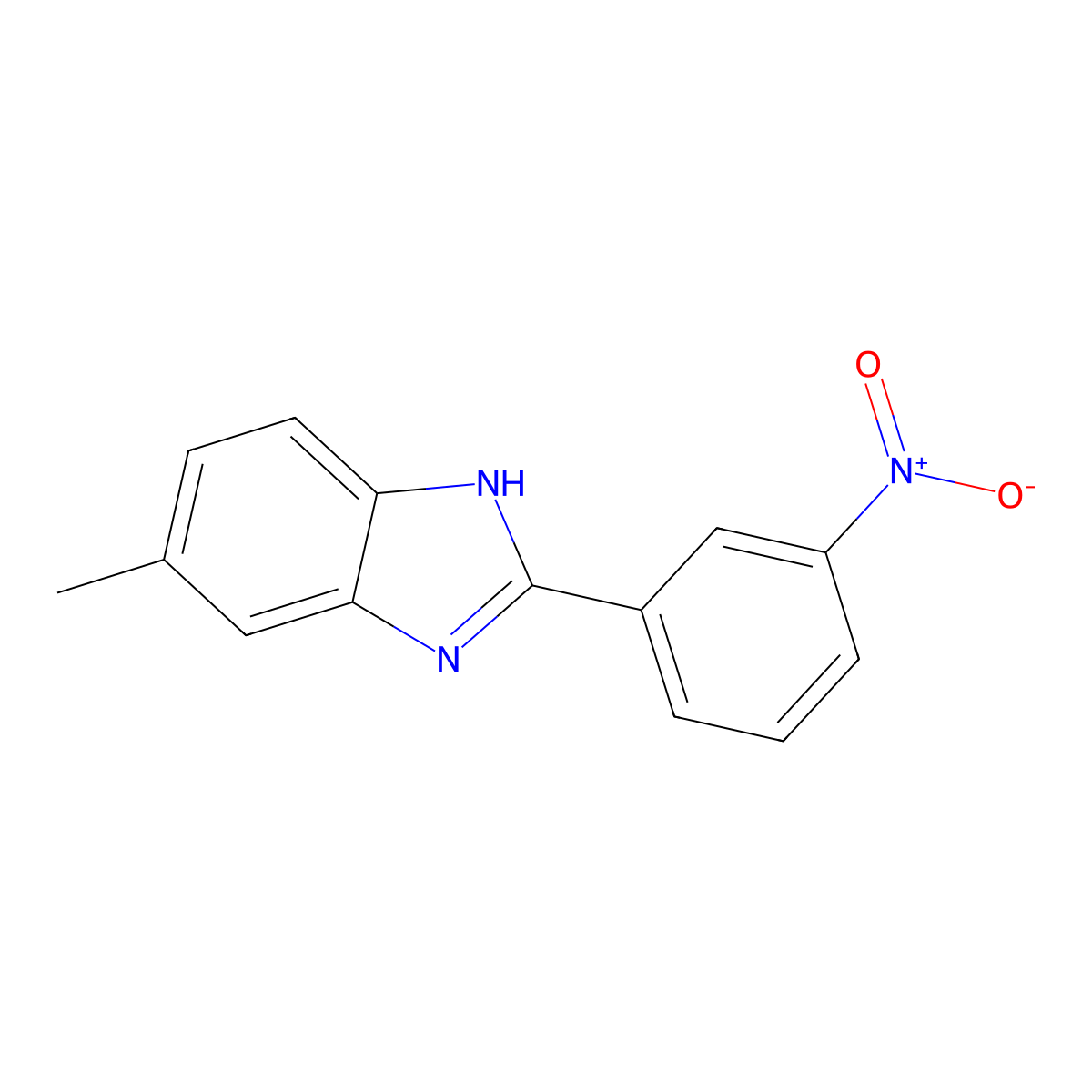 5-Methyl-2-(3-nitrophenyl)-1H-benzoimidazole molecular structure, CAS 69570-94-1
