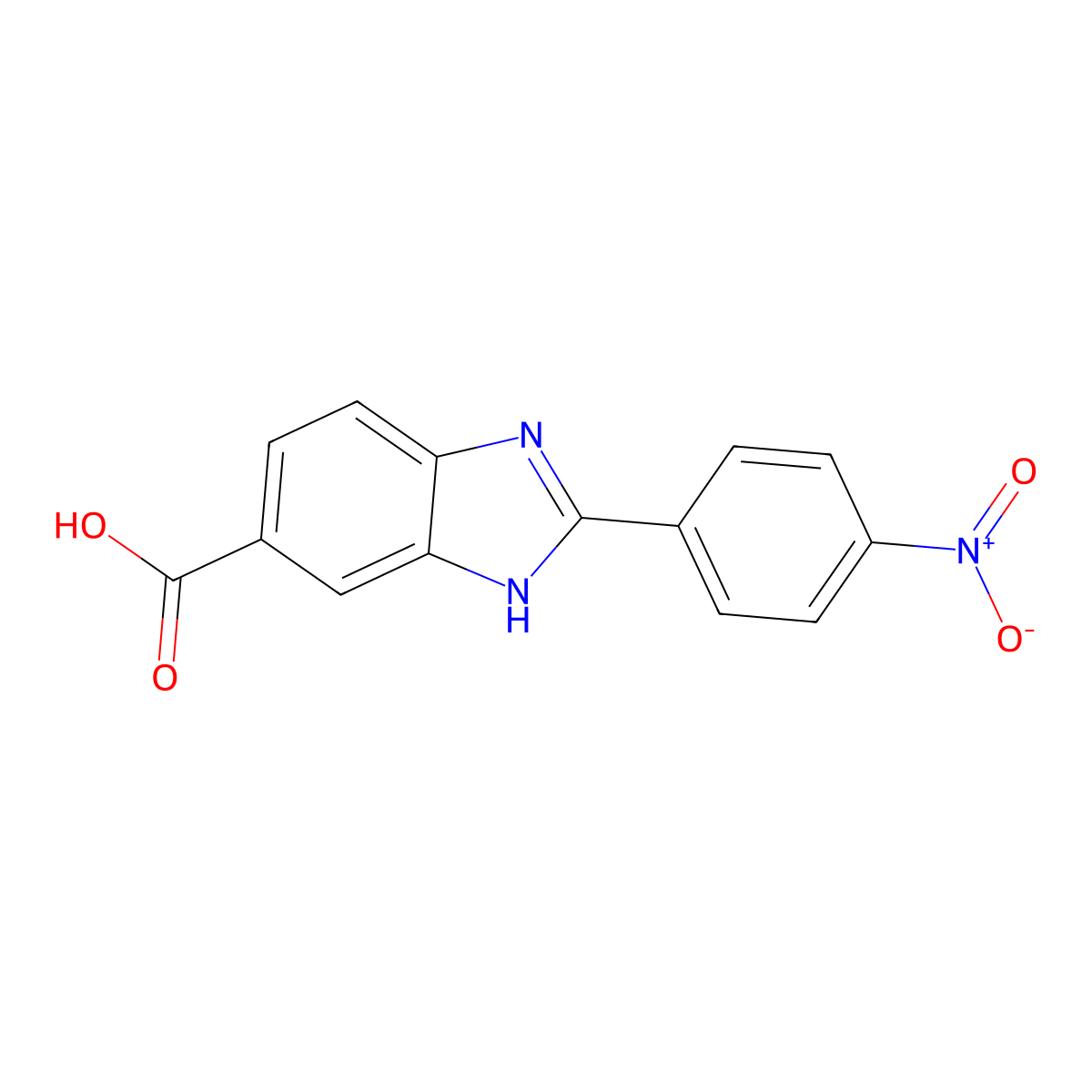 2-(4-Nitrophenyl)-1H-benzimidazole-6-carboxylic acid molecular structure, CAS 69570-99-6