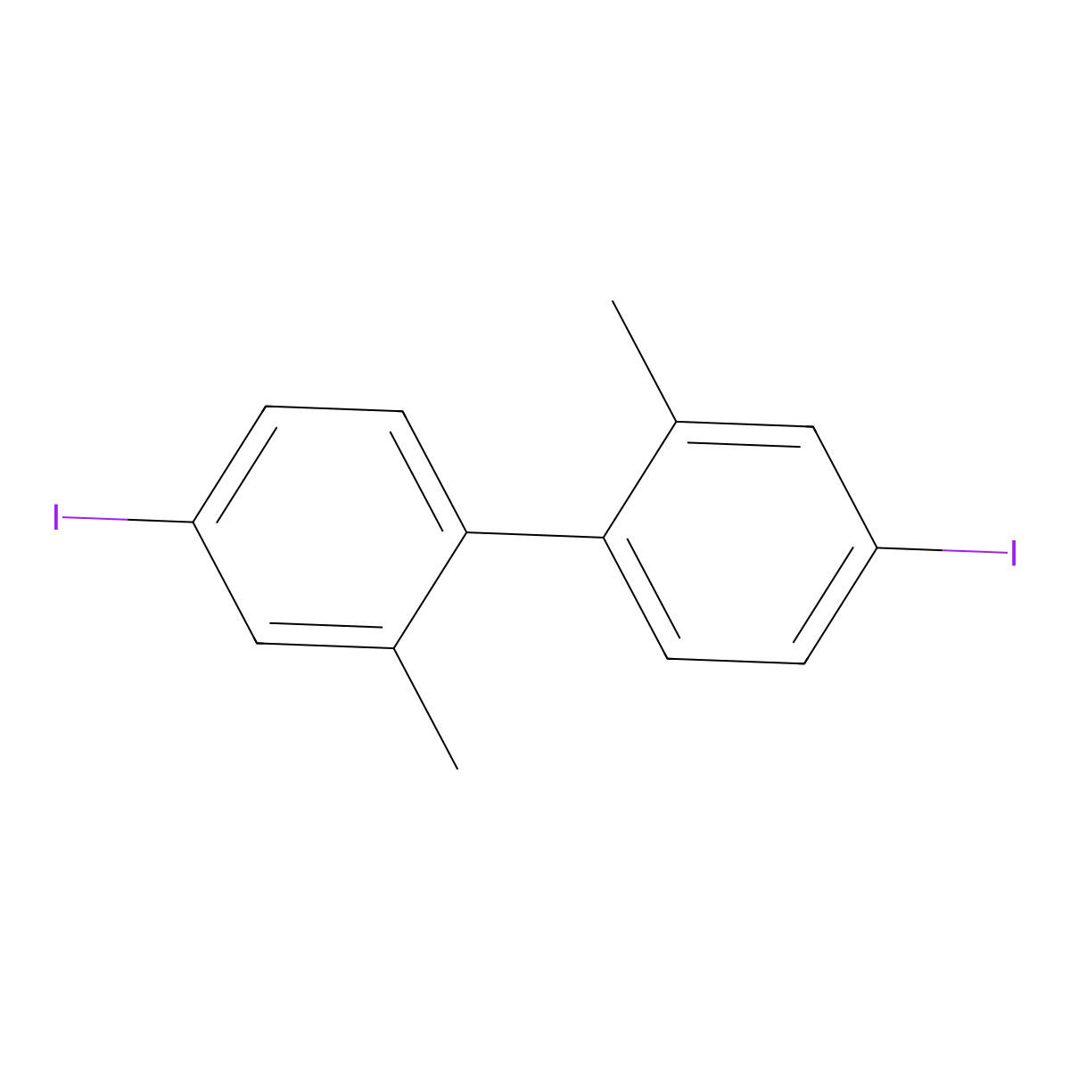 4,4'-Diiodo-2,2'-dimethyl-1,1'-biphenyl molecular structure, CAS 69571-02-4