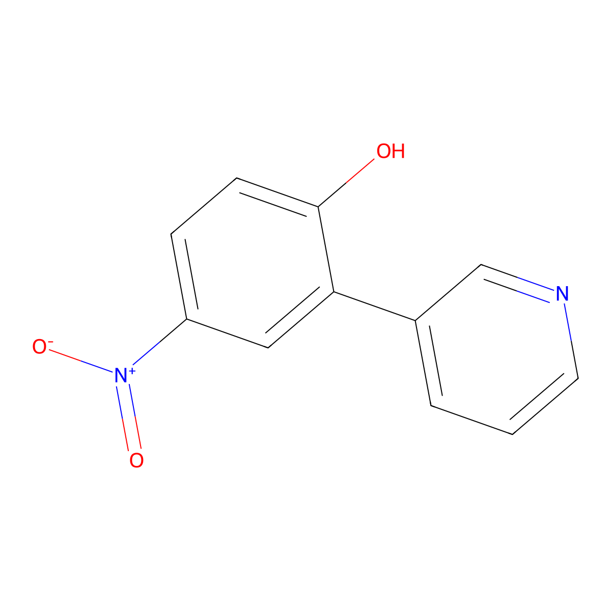 4-Nitro-2-(pyridin-3-yl)phenol molecular structure, CAS 69571-26-2