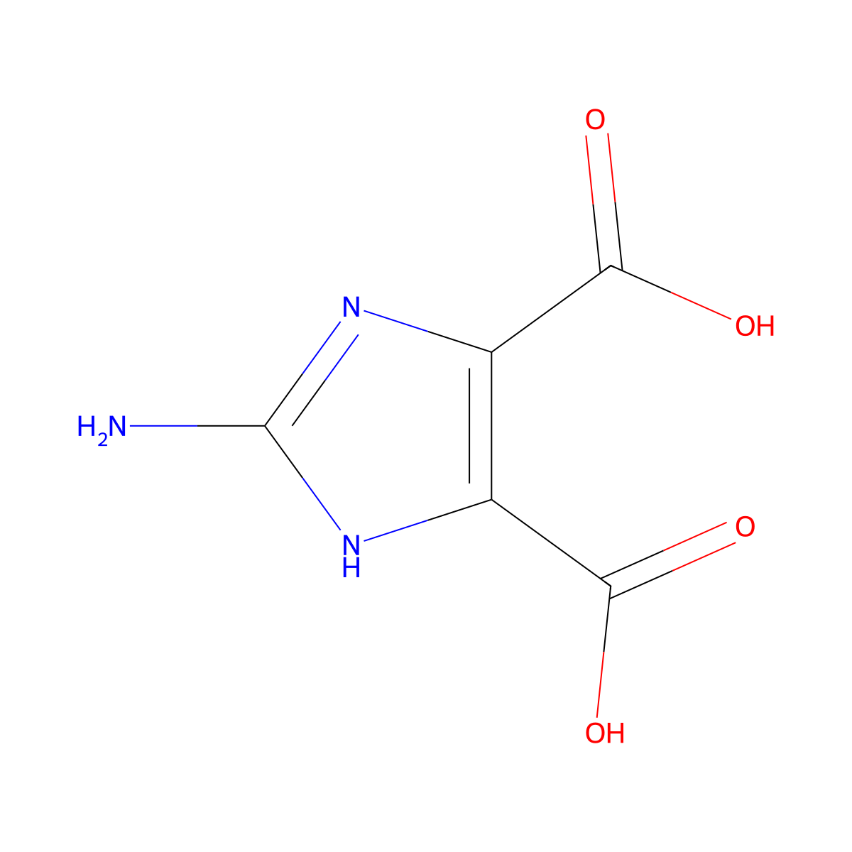 2-Amino-1H-imidazole-4,5-dicarboxylic acid molecular structure, CAS 69579-53-9