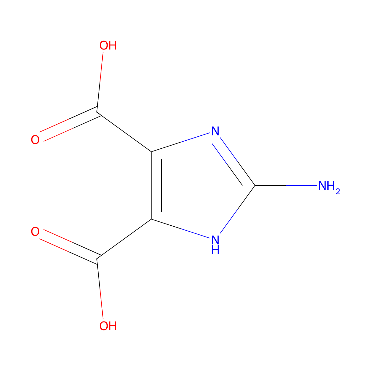 2-Amino-1H-imidazole-4,5-dicarboxylic acid molecular structure, CAS 69579-53-9