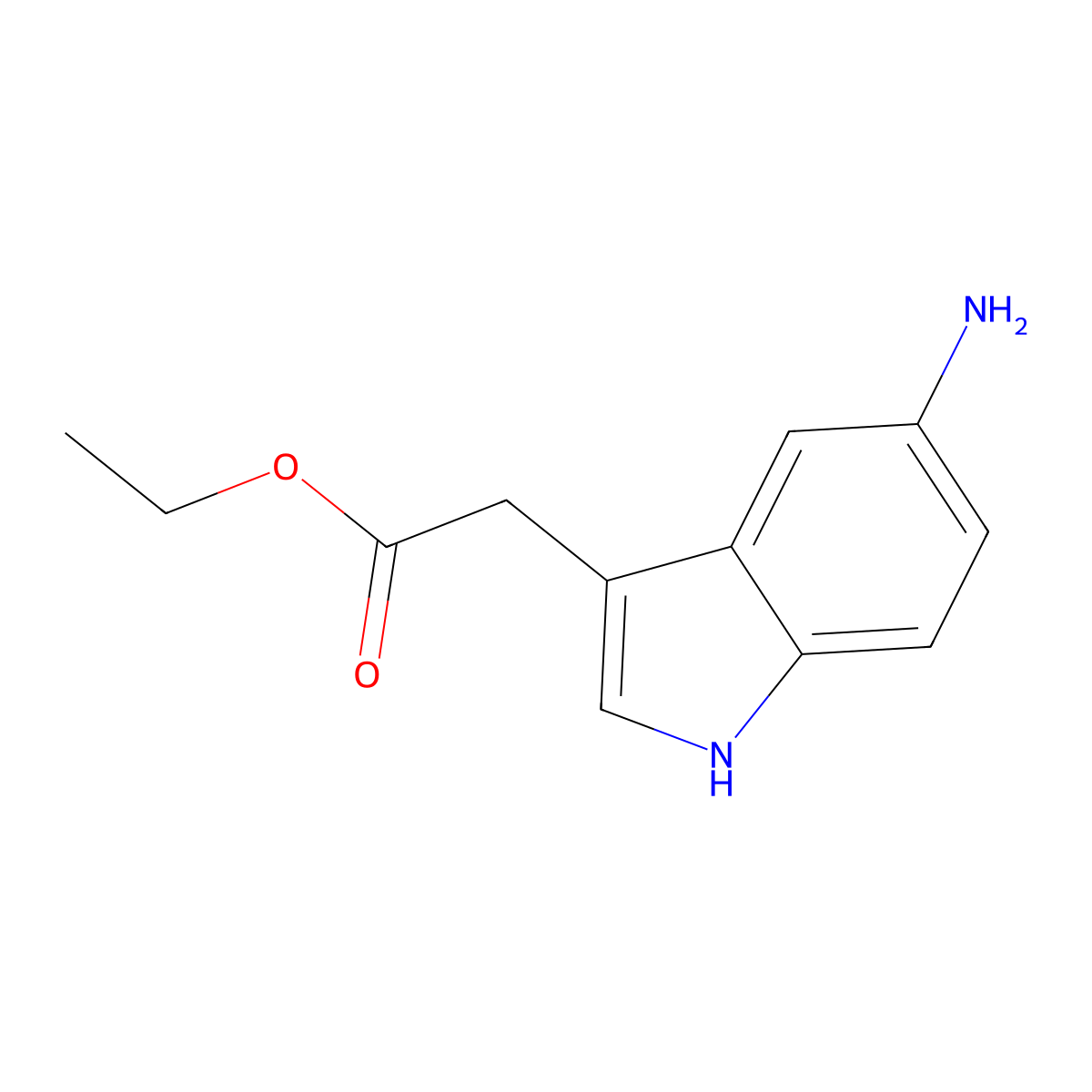ethyl 2-(5-amino-1H-indol-3-yl)acetate molecular structure, CAS 6958-36-7