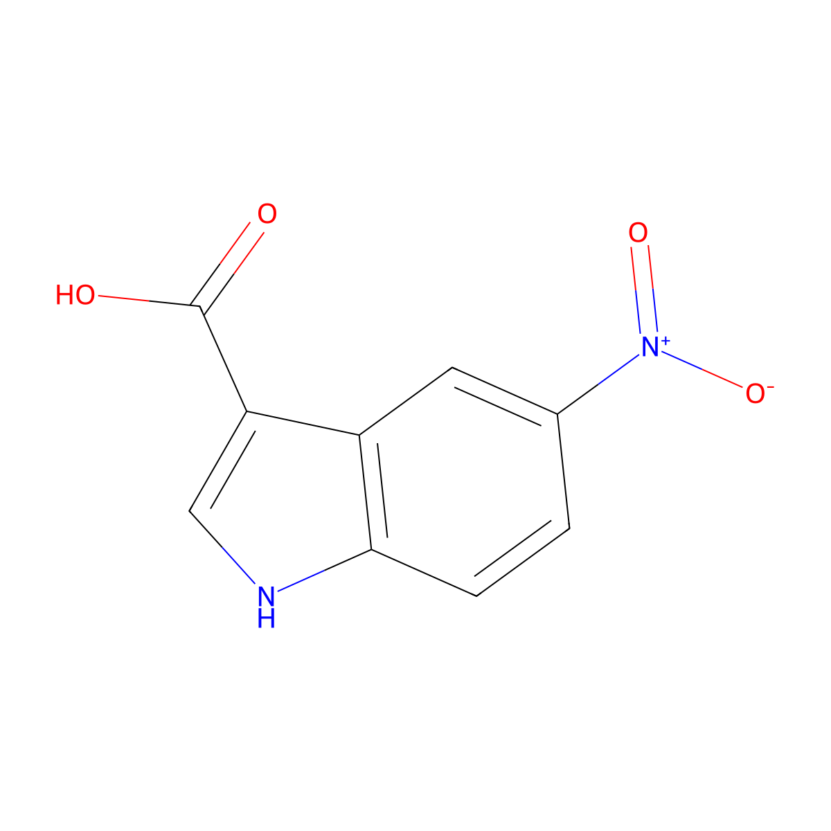 5-nitro-1H-indole-3-carboxylic acid molecular structure, CAS 6958-37-8
