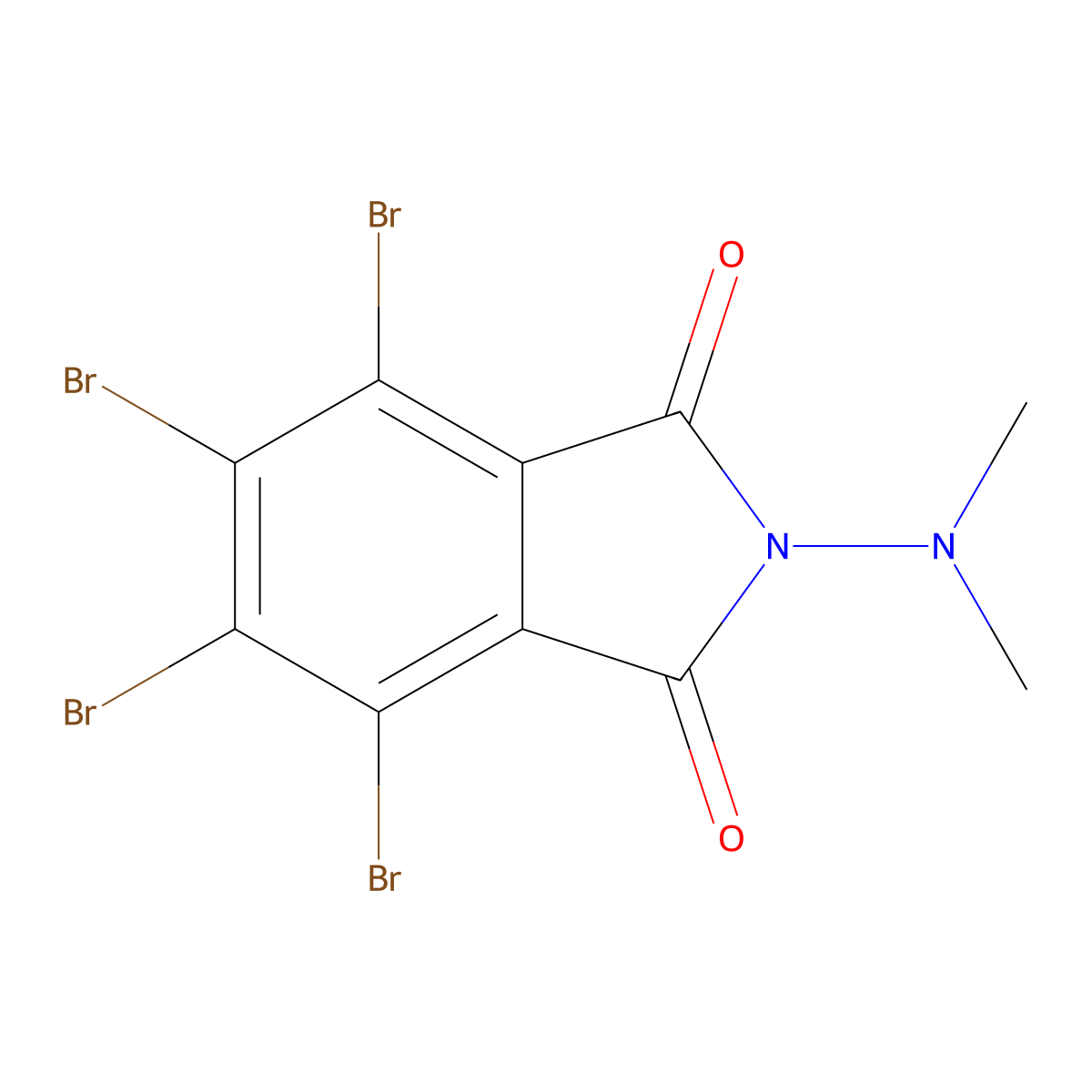 4,5,6,7-Tetrabromo-2-(dimethylamino)isoindole-1,3-dione molecular structure, CAS 6958-63-0