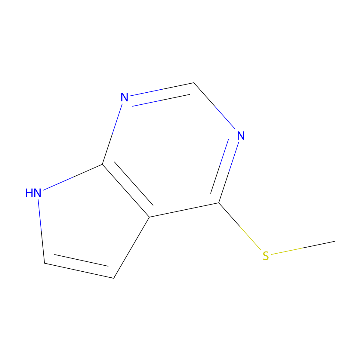 4-(Methylsulfanyl)-7h-pyrrolo[2,3-d]pyrimidine molecular structure, CAS 6958-73-2